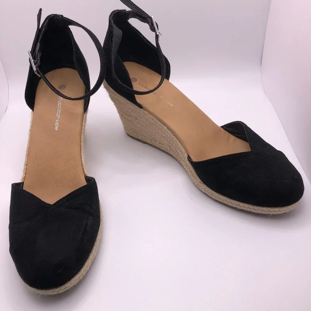 Metropolitan View Bailey Espadrilles Woven Shoes Sling Back Heels Size 9 - Picture 2 of 8